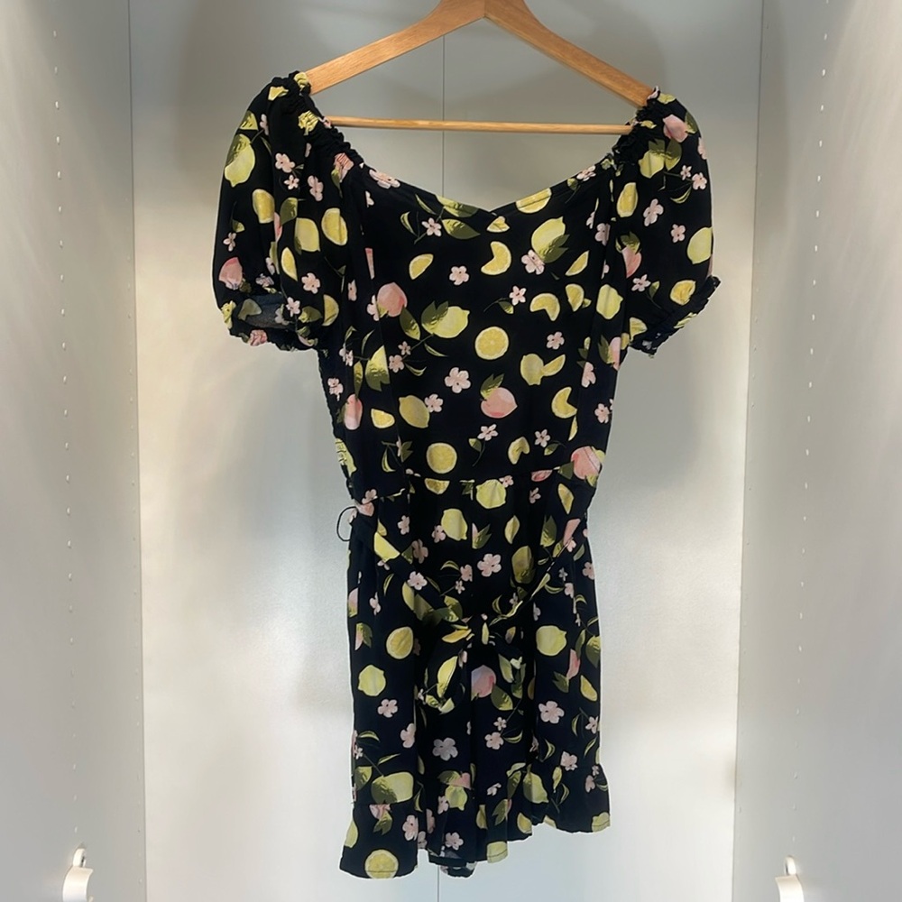SO Lemon and Peach Romper Size 18 Plus.